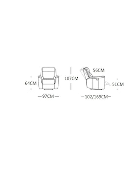 Reclinable Monty Kuka de piel