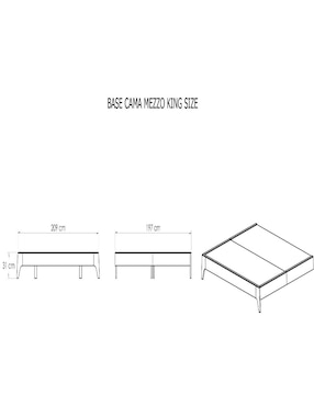 Base para cama Mezzo Dixy de madera álamo
