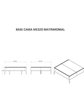 Base para cama Mezzo Dixy de madera álamo