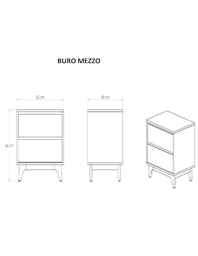 Buro Mezzo Dixy de madera álamo