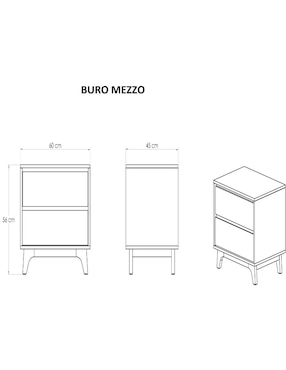 Buro Mezzo Dixy de madera álamo