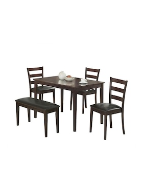 Set De Comedor Coaster Contemporáneo De Madera