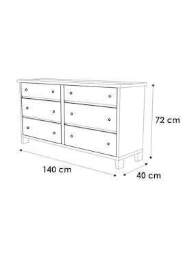 Cómoda Adami Acor de madera pino