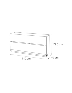 Cómoda Sven Acor de madera álamo