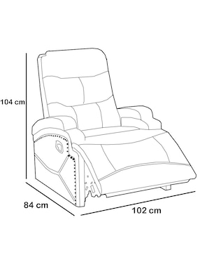 Reclinable Poundex de piel sintética