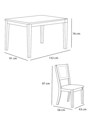 Comedor Poundex para 6 personas