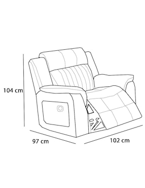 Reclinable Poundex de piel sintética