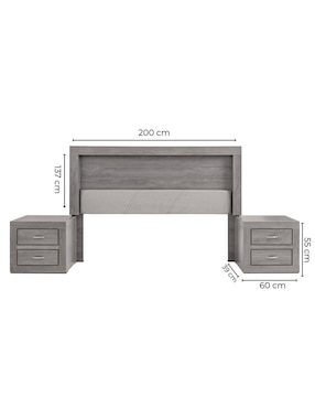Set recámara Kessa de madera pino