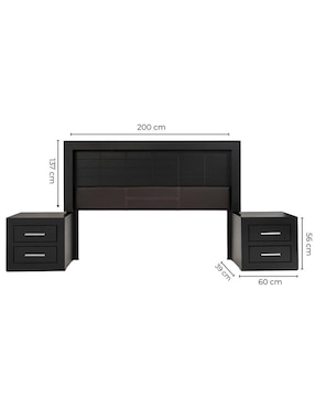 Set recámara Kessa de madera pino