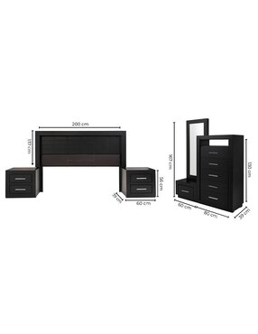 Set recámara Kessa de madera pino
