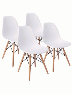 Set Silla 4 Piezas Nórdica Elly-Decor De Plástico