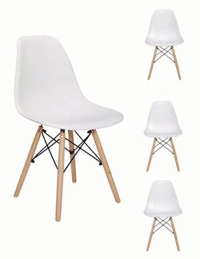 Juego de sillas 4 piezas Nórdica Elly-Decor de plástico