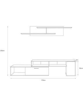 Mueble de tv Lacerta Tugow de MDF