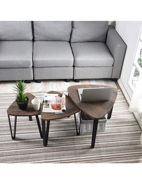 Set mesa de centro no sí kauwhata furniturer "de" metal