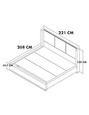 Cama Malbec Casagora de madera encino