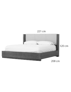 Cama Malbec Casagora de madera encino