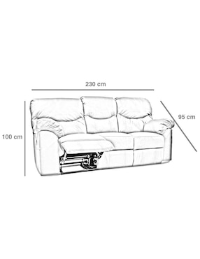 Reclinable Houston Confortopiel de piel y vinil