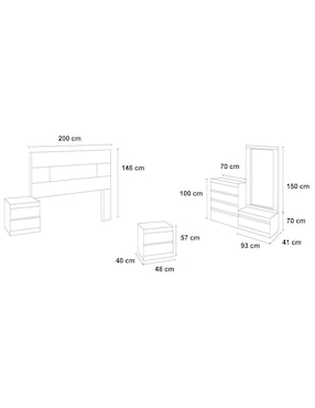 Set Recámara Kessa Kisa de MDF