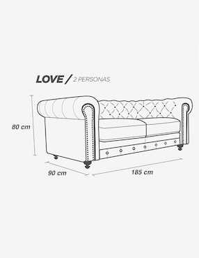 Love seat Confortopiel Chesterfield de piel