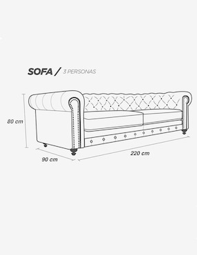 Sofá Chesterfield Confortopiel de piel y vinil