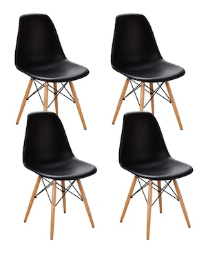 Set De 4 Sillas Elly-Decor Eames De Madera