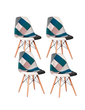 Set De 4 Sillas Elly-Decor Eames De Madera