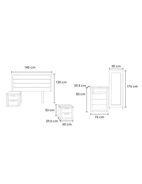 Set Recámara Kessa Toto de MDF