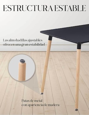 Mesa de comedor armable Eames Nórdica Elly-decor