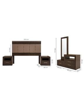Set recámara Kessa Isabela de MDF