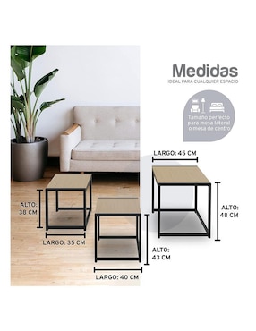 Juegos de mesas para sala Mubson de mdf