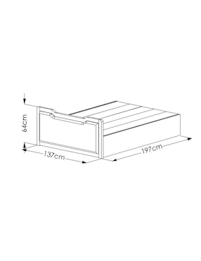 Base para cama Abbey Dixy de madera y tela