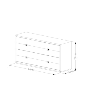 Cómoda Abbey Dixy de madera mango