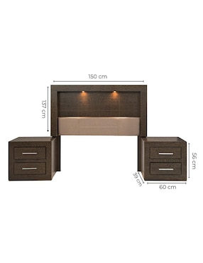 Set recámara Kessa Pamela de MDF