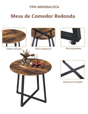 Mesa de comedor armable Naomi Furniturer de MDF