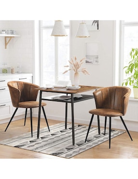 Juego de sillas 2 piezas Doncic dining suede Furniturer adulto