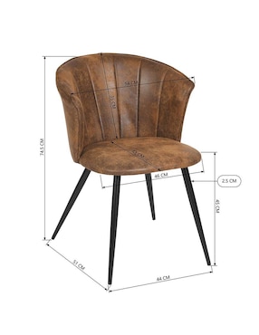 Juego de sillas 2 piezas Doncic dining suede Furniturer adulto