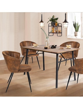Juego de sillas 2 piezas Doncic dining suede Furniturer adulto