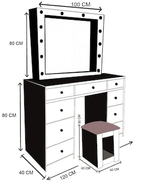 Tocador Vaniglam Princess Silver
