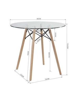 Mesa de comedor armable Home Make de vidrio