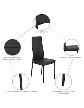 Juego de sillas 4 piezas Home Make de acero