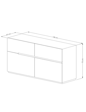 Cómoda Caymus Dixy de MDF y chapa