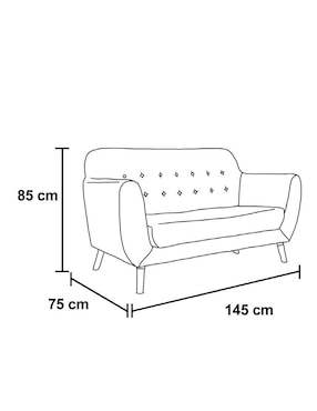 Love seat Kessa Vara de lino