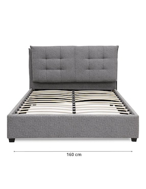 Cama Tamarindo de madera nogal queen size