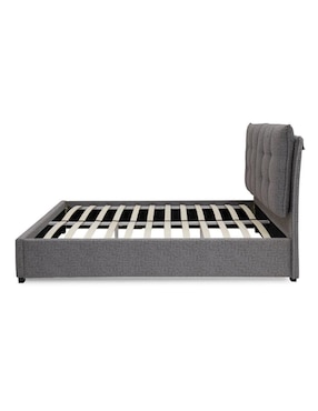 Cama Tamarindo de madera nogal queen size