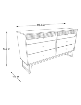 Cómoda Barbieri Imanol de MDF y madera