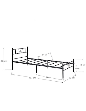 Cama Home Make de acero individual