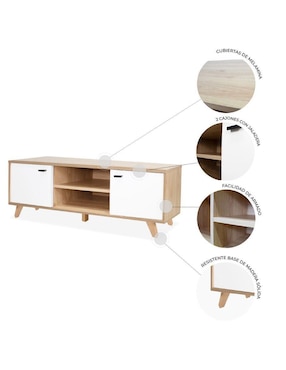 Mueble de tv Castella Mundo In de madera