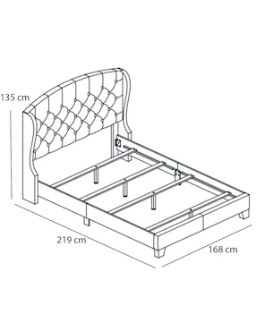 Cama Coaster de madera queen size