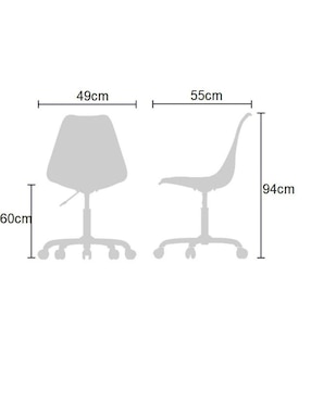 Silla de escritorio 1 pieza 55 Oslo Mundo In de plástico