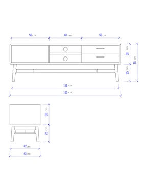 Mueble de tv Estrada Haus de madera acacia